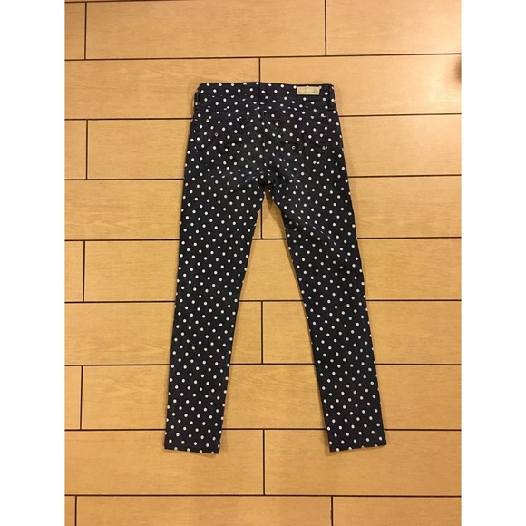 Ag Adriano Goldschmied Polka Dot "The Stevie Ankle" Jeans 25R Navy Blue& White - Picture 3 of 12